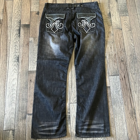 Vintage Affliction 100% cotton baggy jeans 40x34 - Picture 8 of 13